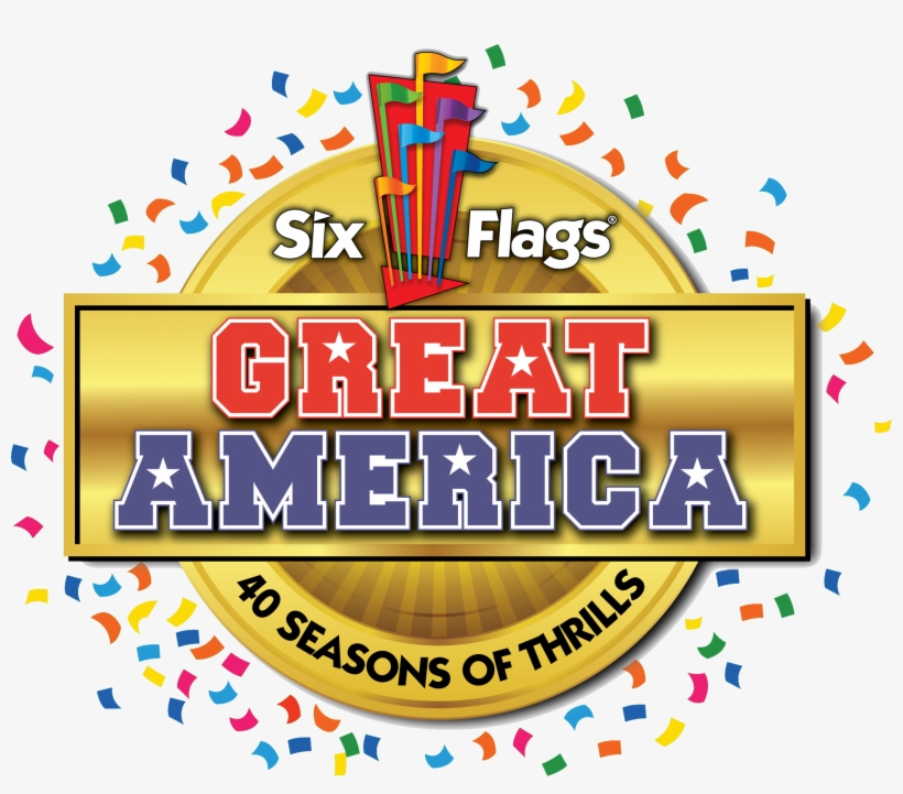 Six Flags Great America - Six Flags Great America Illinois Logos, transparent png