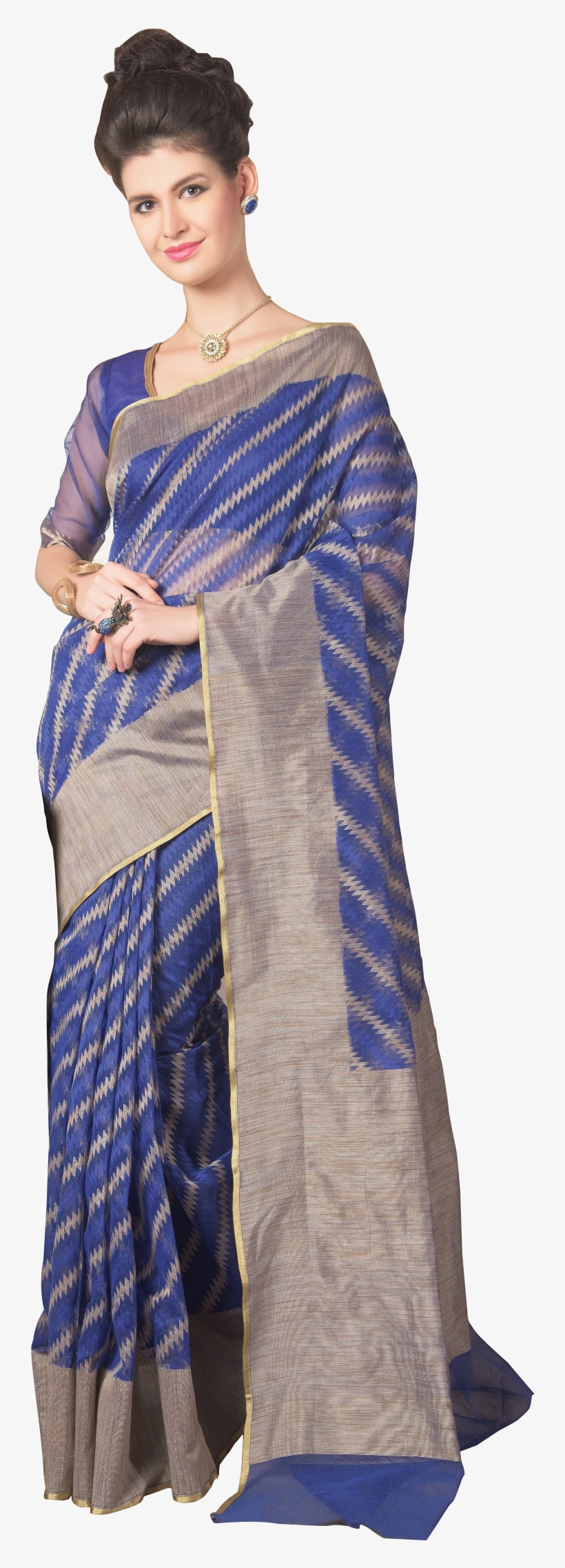Blue - Handloom Dress Png, transparent png
