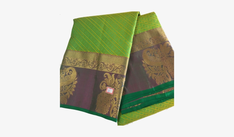Fancy Green With Brown Saree - Green, transparent png