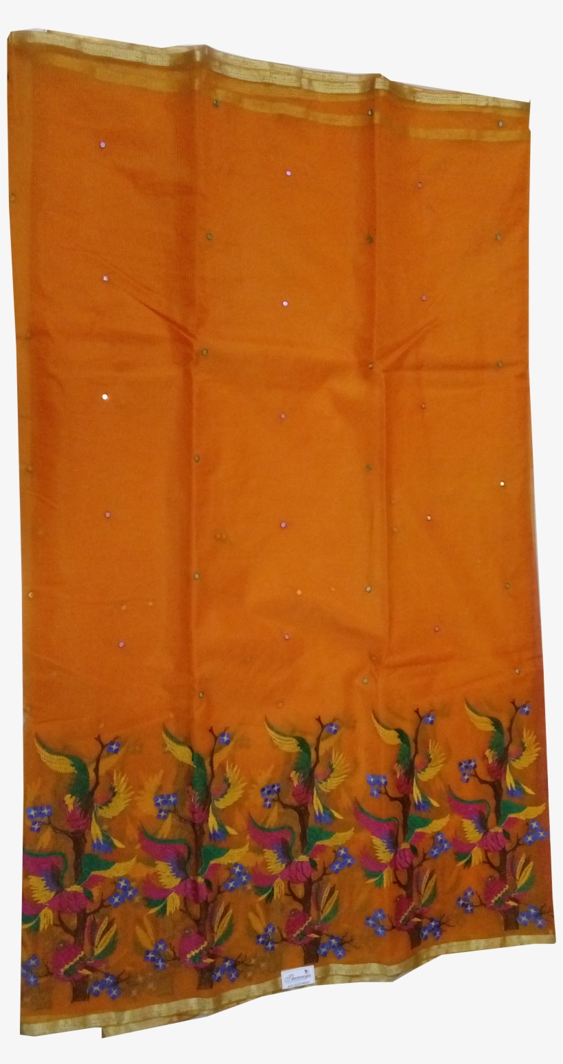 Kora Silk Saree In Orange Color - Sari, transparent png