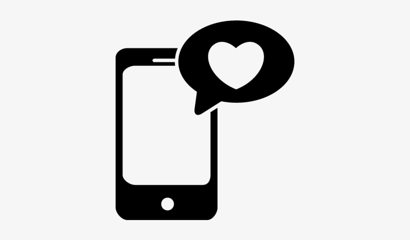 Love Speech Bubble With A Heart Of Phone Messages Vector - Love Phone Icon, transparent png