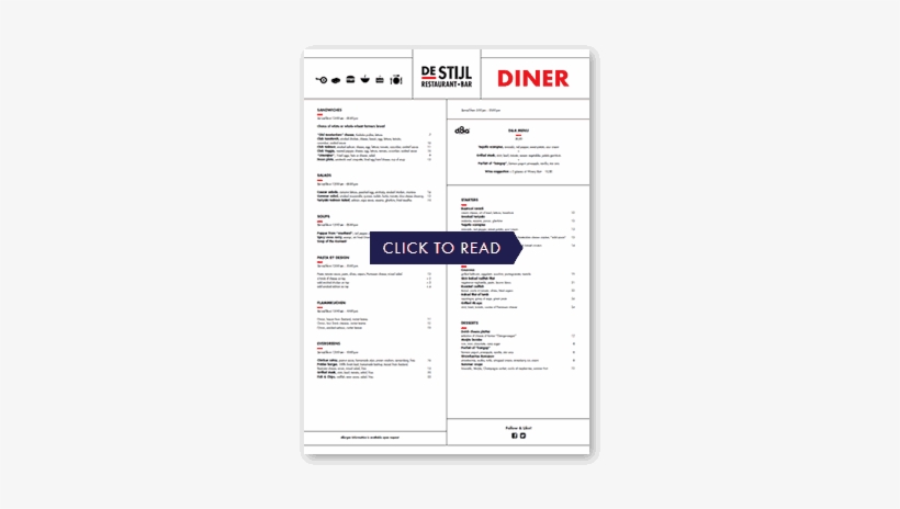 Restaurant De Stijl - De Stijl Menu, transparent png