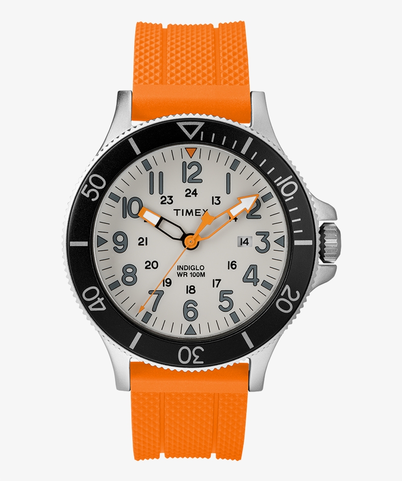 Allied Coastline 43mm Silicone Strap Watch - Timex Allied Coastline Orange, transparent png