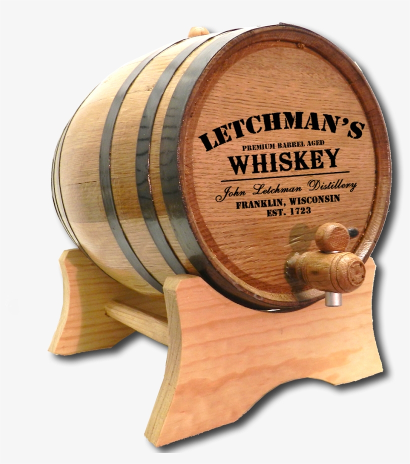 Wooden Oak Barrel Made In The Usa, Featuring Classic - 5 Litre Whiskey Barrel, transparent png