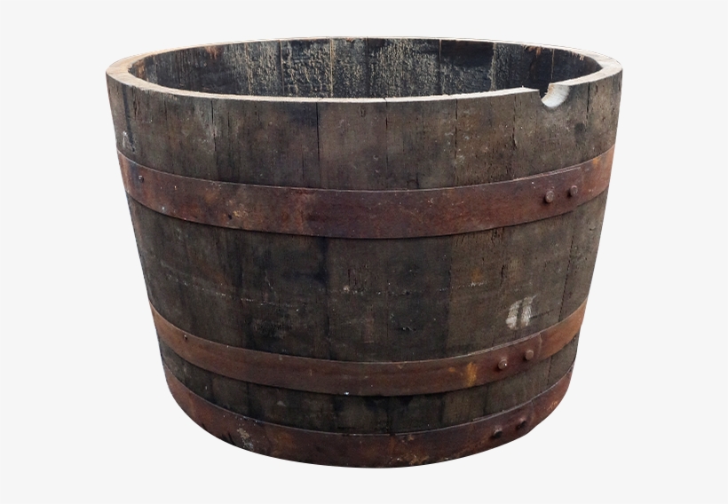 Half Whiskey Barrel Planter - Barrel, transparent png