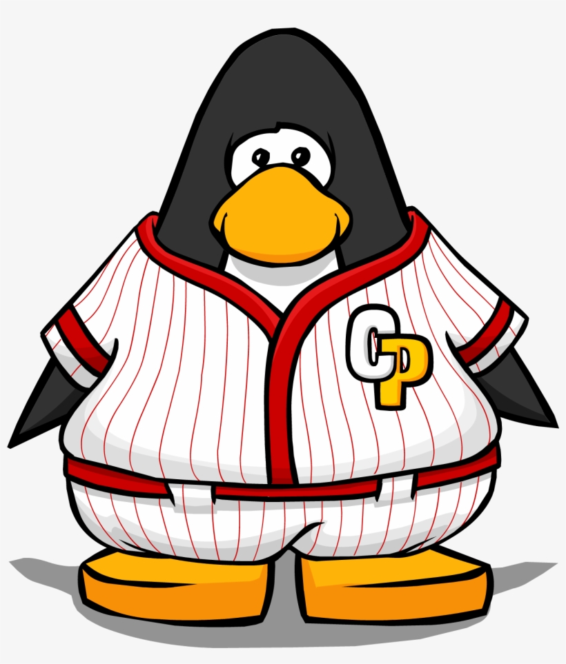 Red Baseball Uniform On A Player Card - Club Penguin Blue Tux, transparent png