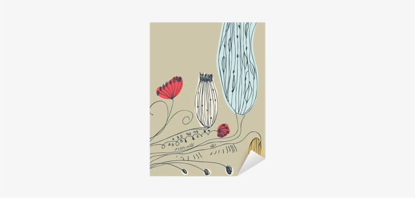 Hand Drawn Lace Banner With Decorative Flowers Sticker - Flower, transparent png