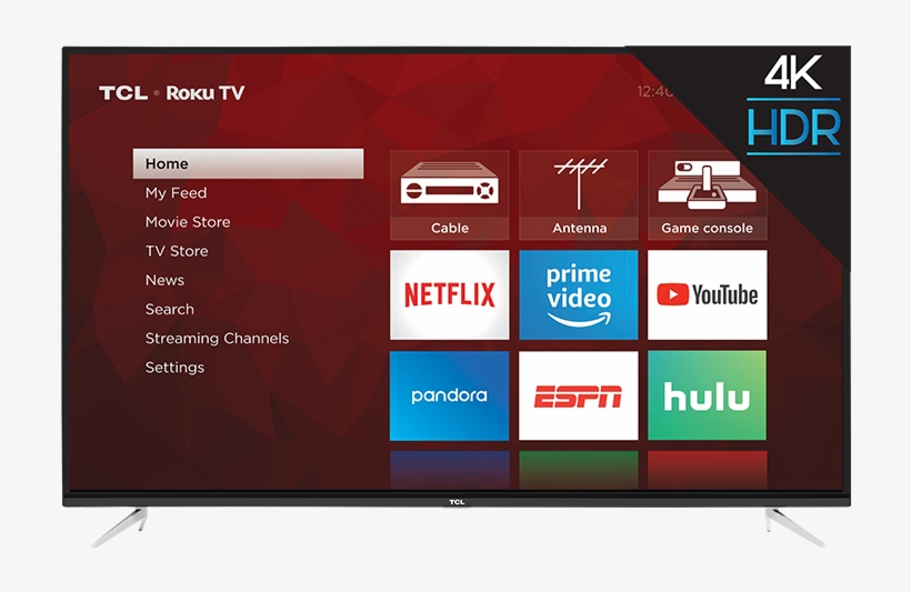 Tcl 55" Class 4-series 4k Uhd Hdr Roku Smart Tv - Tcl 49" Smart 4k 120hz Uhd Hdr Hdtv, transparent png