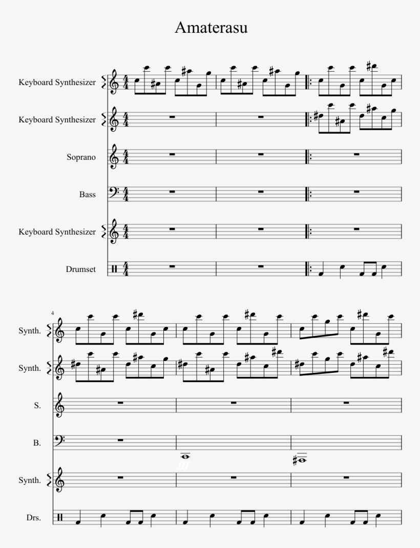 Amaterasu Sheet Music 1 Of 6 Pages - Easter, transparent png
