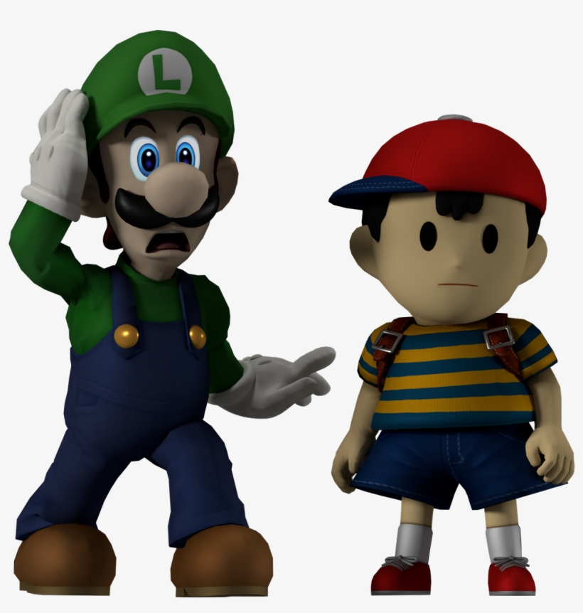 Luigi And Ness - Ssb4 Luigi, transparent png