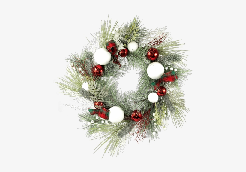 24" Red, White And Plaid Wreath • - Connells Maple Lee Flowers & Gifts, transparent png