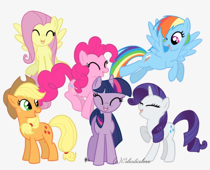 Mane 6 By Celestialess-d4mnlng - Rarity Is Best Pony, transparent png