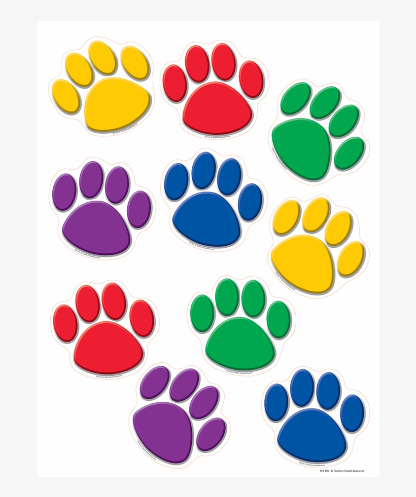 Tcr4114 Colorful Paw Prints Accents Image - Paw Prints, transparent png