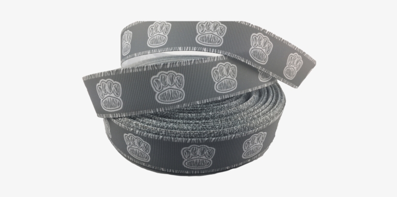 Grey Paw Print Grosgrain Ribbons 1" - Belt, transparent png