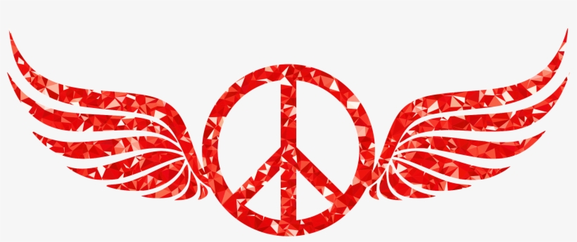 This Free Icons Png Design Of Ruby Peace Sign Wings, transparent png