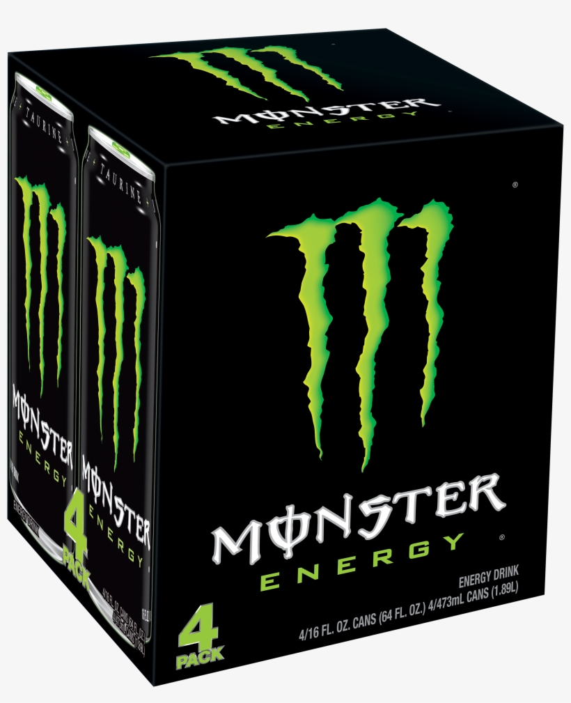Monster Original Energy Drink, 16 Fl Oz, 4 Ct - Logo Monster Energy Vectorizado, transparent png