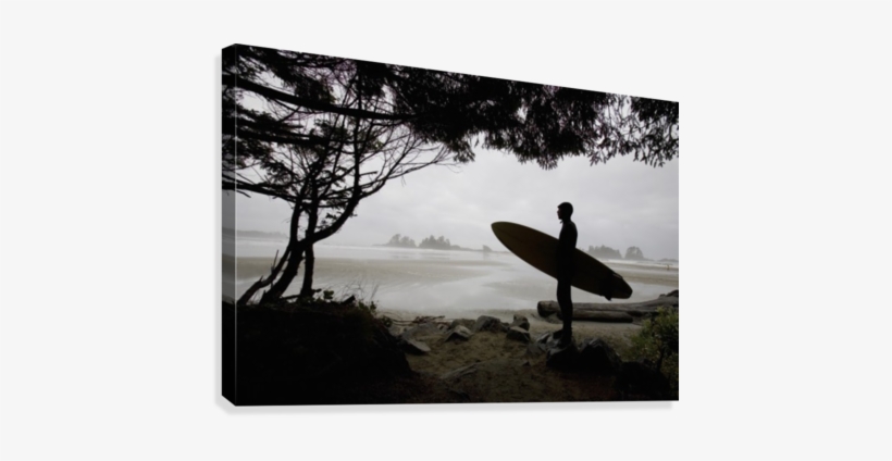 Silhouette Of A Surfer Looking Out To The Water From - Great Big Canvas Deddeda Photography Poster Print Entitled, transparent png
