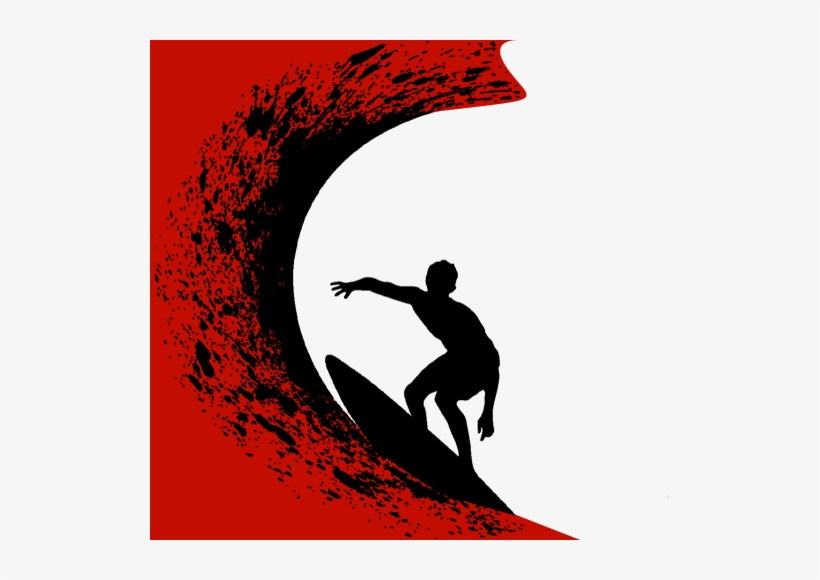 Black And White Person Surfing, transparent png
