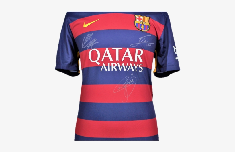 Messi, Neymar And Suarez Triple Signed Barcelona 2015-2016 - Barcelona Fifa World Champions 2015, transparent png