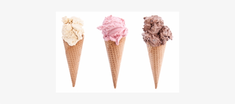 1 Sugar Cone With Vanilla Ice Cream, 1 With Strawberry - Mexican Ice Cream Cone, transparent png
