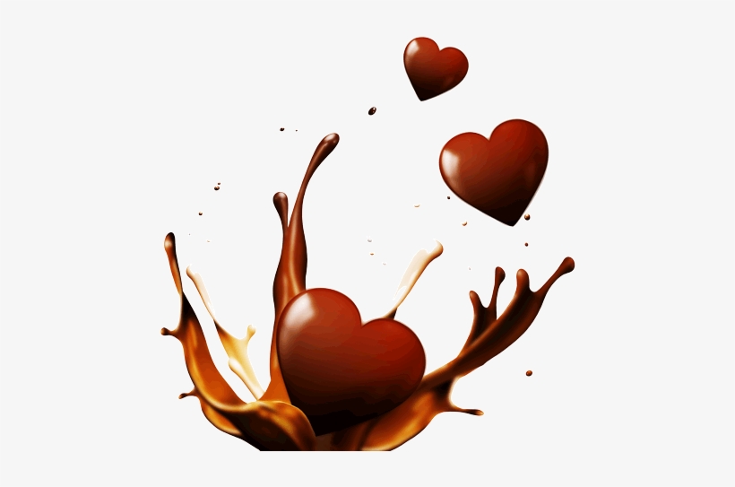 Chocolate Splash Hearts - Liquid Chocolate Splash Png, transparent png