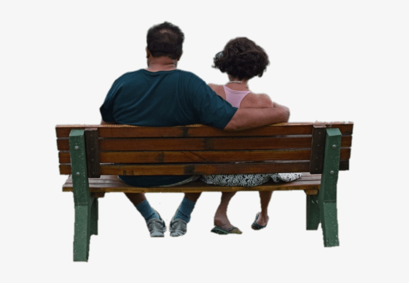 Couple On A Bench Hind View - Portable Network Graphics, transparent png