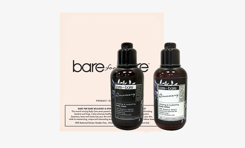 Bare For Bare Relaxing & Hydrating Rosemary Mini Body - Cosmetics, transparent png