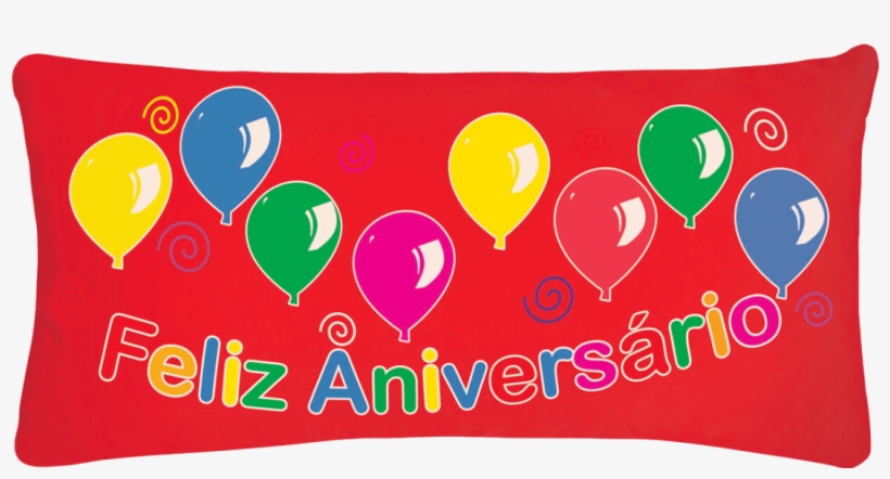 Almofada Feliz Aniversário - Almofada De Pelúcia Feliz Aniversário Vermelho, transparent png