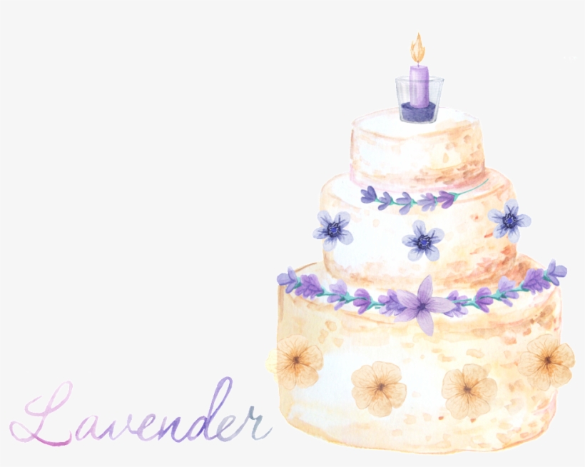 Beautiful Birthday Cake Transparent Decorative - Lavender, transparent png