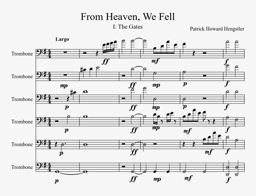 From Heaven, We Fell Sheet Music Composed By Patrick - Pumped Up Kicks Euphonium, transparent png