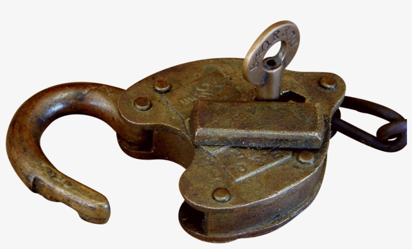 Baltimore & Ohio Railroad Brass Switch Lock & Key Set - Key, transparent png