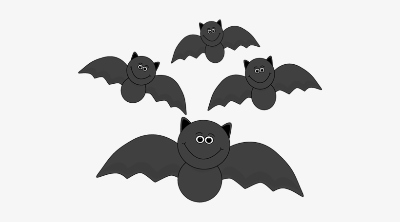 Of Flying Bats Clip Art Image Group Of Cute Black Bats - Cartoon, transparent png
