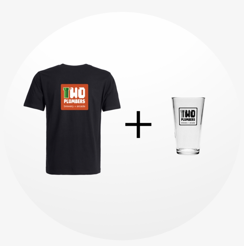 Two Plumbers Tshirt, Pint Glass, Button Sticker - Monochrome, transparent png