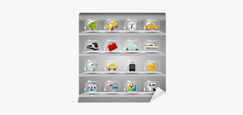 Cute Travel Icons Collection,transparent Glass Button - Icon, transparent png