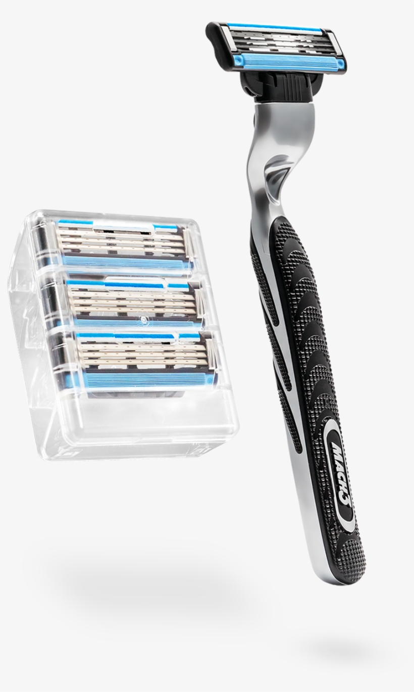 4 Mach3 Razor Blade Cartridges Handle Included - Gillette Mach 3 Razor, transparent png