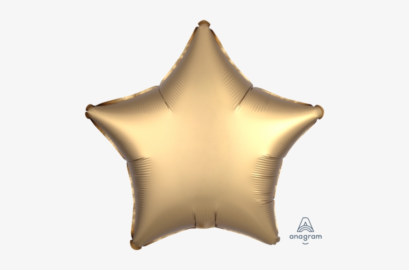 18" Satin Luxe Gold Star Balloon - Gold Star Balloon Png, transparent png