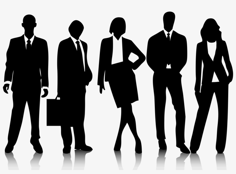 Silhouette Businessperson Drawing - Business Man And Woman Silhouette, transparent png