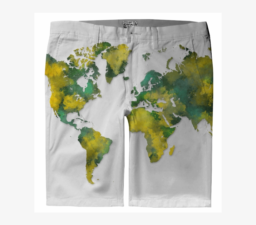 World Map Trouser Shorts $80 - World Map, transparent png