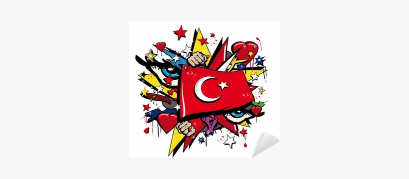 Turkey Flag Graffiti Ottoman Empire Pop Art Illustration - Pop Art Of Canada, transparent png