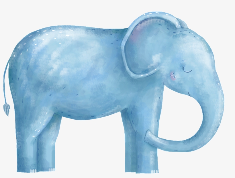Hand Painted Realistic Closed Eye Elephant Png Transparent - Illustration, transparent png