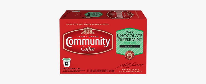Dark Chocolate Peppermint Coffee Pods 12 Count Compatible - Count Dark Roast Coffee, transparent png