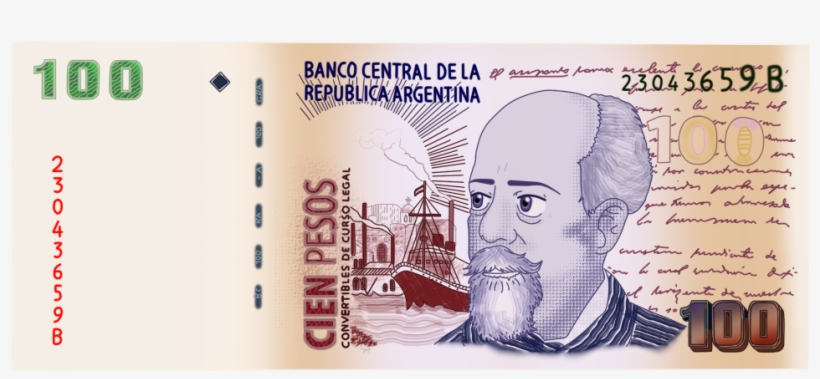 Author Comments - Billete De 100 Pesos Argentinos, transparent png