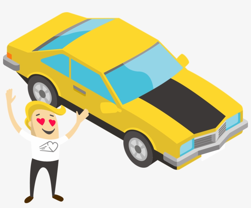 Animation Style Graphic Showing A Man With Hearts In - Cartoon, transparent png