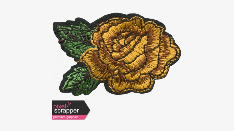 Go West Elements Rose Patch Gold - Digital Scrapbooking, transparent png