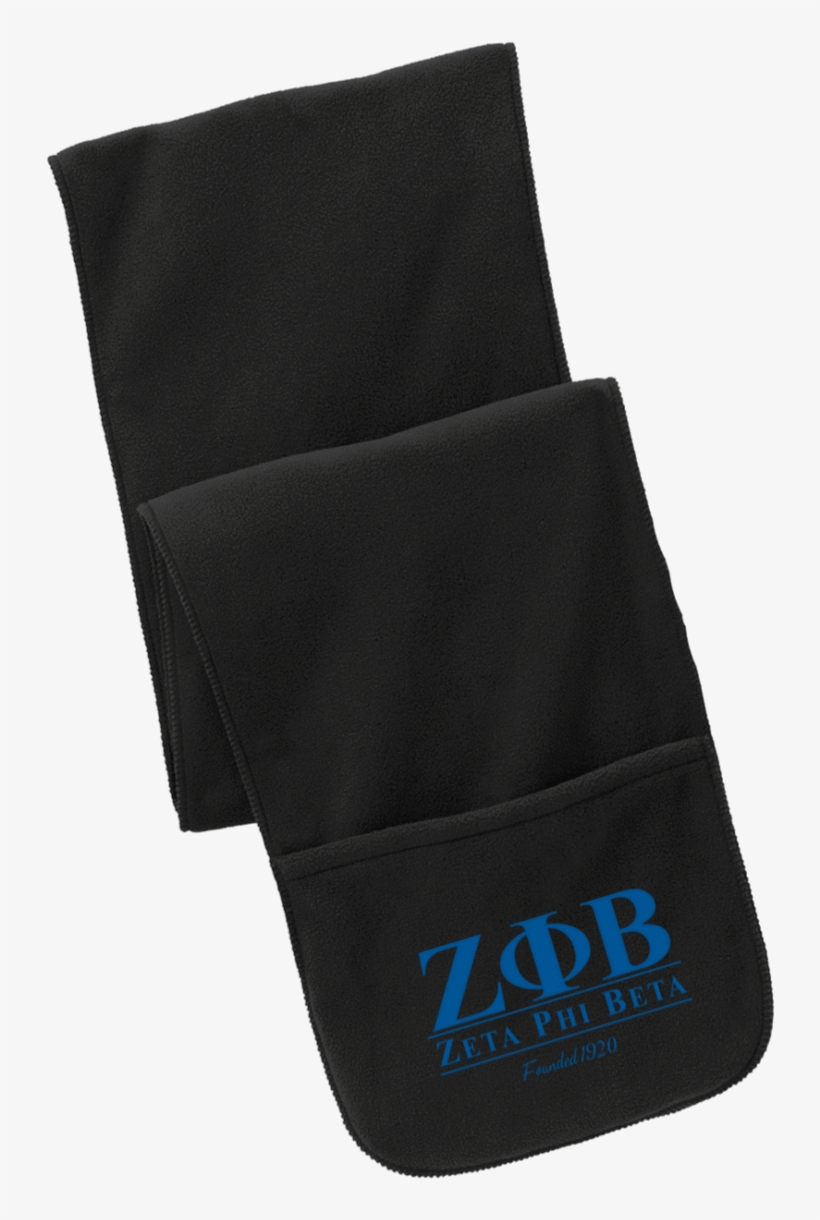 Zeta Phi Beta Fleece Scarf With Pockets - Scarf, transparent png
