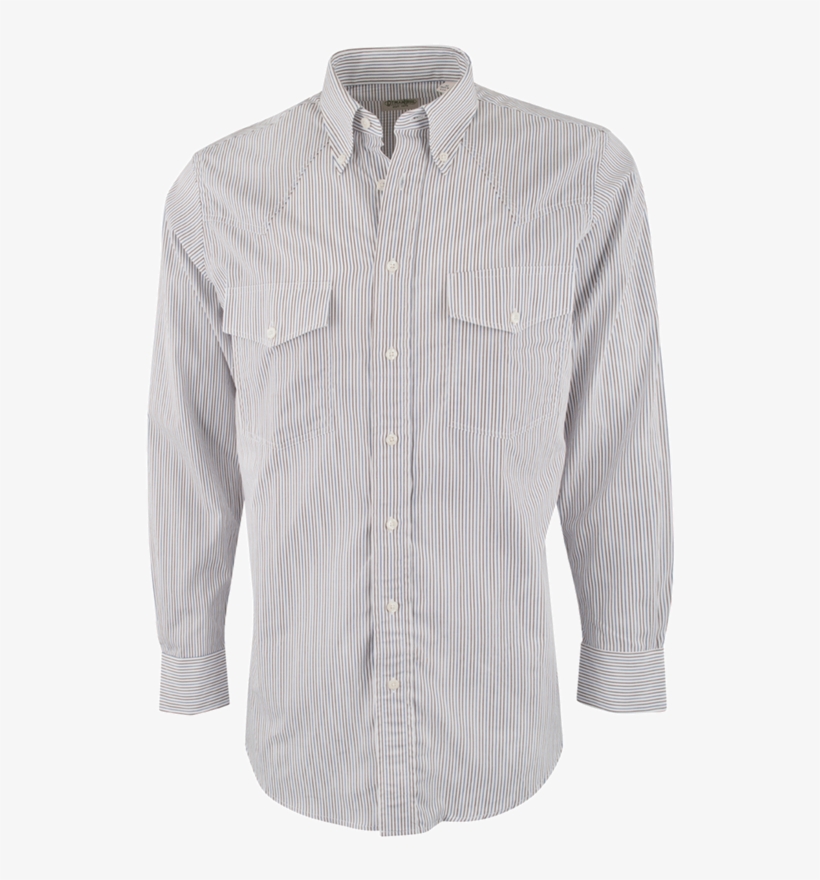 Tan And Blue Stripe Shirt - Long-sleeved T-shirt, transparent png
