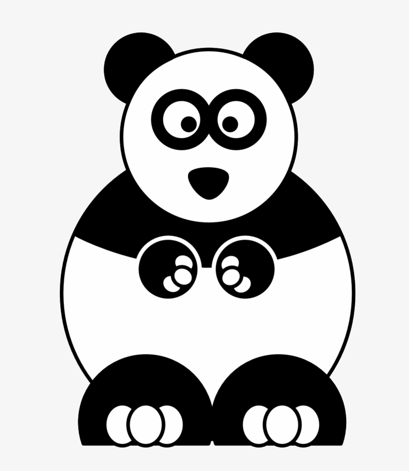 Cartoon Panda Black White Line Studiofibonacci Coloring - Black And White Drawing Panda, transparent png