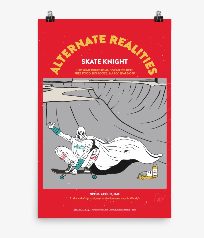 Moon Knight 40oz Skate Park Skater Marvel Print, transparent png