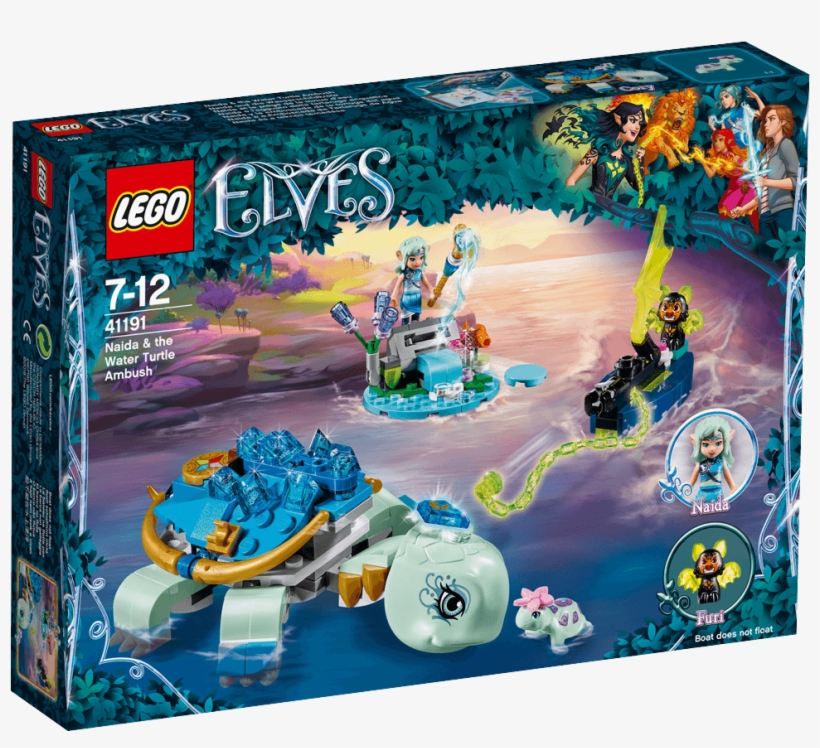 Naida & The Water Turtle Ambush - Lego Elves Turtle Set, transparent png