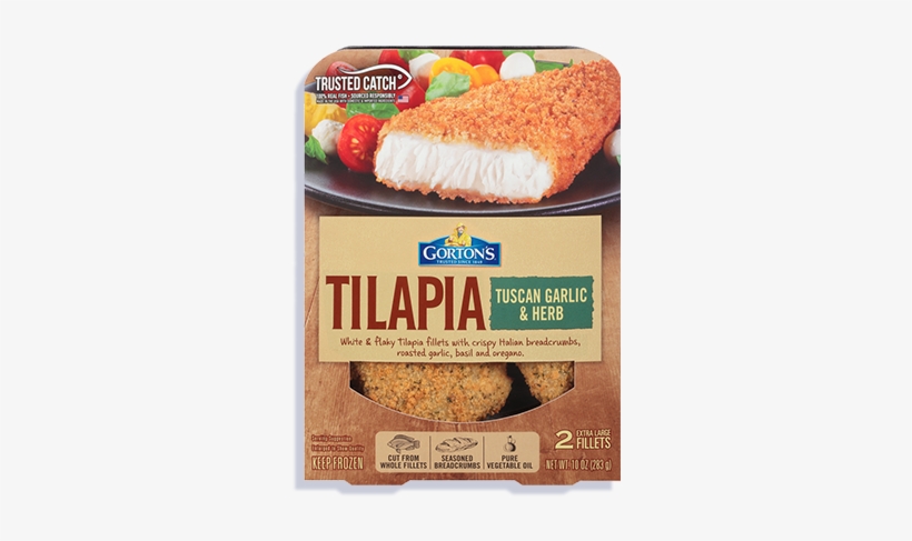 Tuscan Garlic & Herb Tilapia - Gorton's Tilapia Tuscan Garlic & Herb Fish Fillets, transparent png